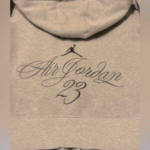 Air Jordan 23 Gray and Black (Size 8-10) Zip Up Hoodie.